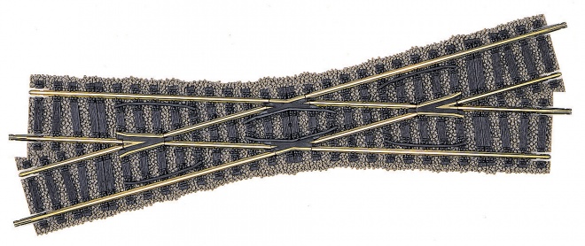 Crossover track, left hand crossing, 18Â°, length: 200 mm.<br /><a href='images/pictures/Fleischmann/4546.jpg' target='_blank'>Full size image</a>